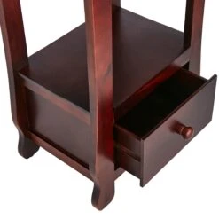 Providence Theodore 2-Drawer Thick Leg End Table, Brown -Accent Furniture Shop providence theodore 2 drawer thick leg end table brown 3