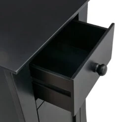 Providence Theodore Black 1-Drawer Cabinet End Table, 29" -Accent Furniture Shop providence theodore black 1 drawer cabinet end table 29 5