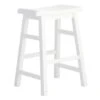Providence White Saddle Backless Counter Stool, 24" 2 Providence White Saddle Backless Counter Stool, 24" -Accent Furniture Shop providence white saddle backless counter stool 24
