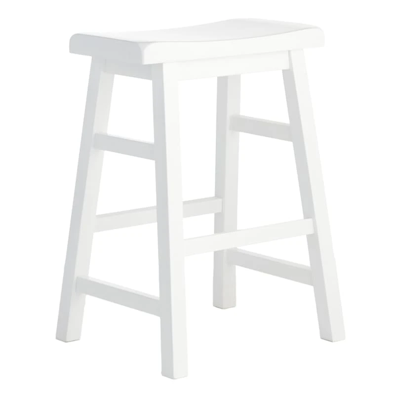 Providence White Saddle Backless Counter Stool, 24" 3 Providence White Saddle Backless Counter Stool, 24"