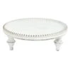 Providence White Wood Beaded Plant Stand, Small -Accent Furniture Shop providence white wood beaded plant stand small