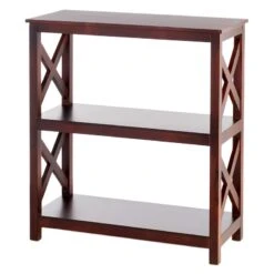 Providence Xavier 3-Tier Brown Bookshelf, 29" -Accent Furniture Shop providence xavier 3 tier brown bookshelf 29 2