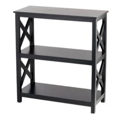 Providence Xavier Black 3-Tier Bookshelf, 29" -Accent Furniture Shop providence xavier black 3 tier bookshelf 29 2