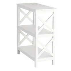 Providence Xavier White 3-Tier Bookshelf, 29" -Accent Furniture Shop providence xavier white 3 tier bookshelf 29 2