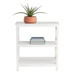 Providence Xavier White 3-Tier Bookshelf, 29" -Accent Furniture Shop providence xavier white 3 tier bookshelf 29 5