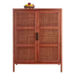 Rattan 2-Door Wooden Cabinet, 47" 10 Rattan 2-Door Wooden Cabinet, 47" -Accent Furniture Shop rattan 2 door wooden cabinet 47 2