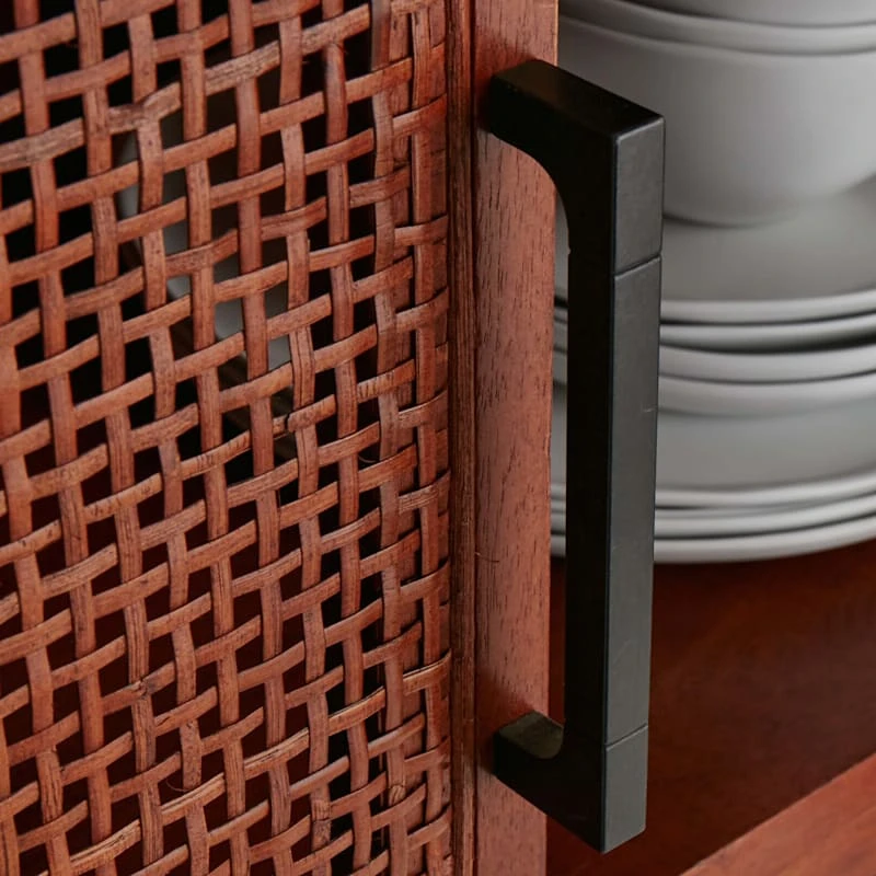 Rattan 2-Door Wooden Cabinet, 47" 6 Rattan 2-Door Wooden Cabinet, 47" - Image 4