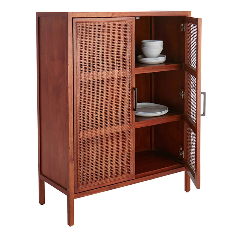 Rattan 2-Door Wooden Cabinet, 47" 8 Rattan 2-Door Wooden Cabinet, 47" - Image 6