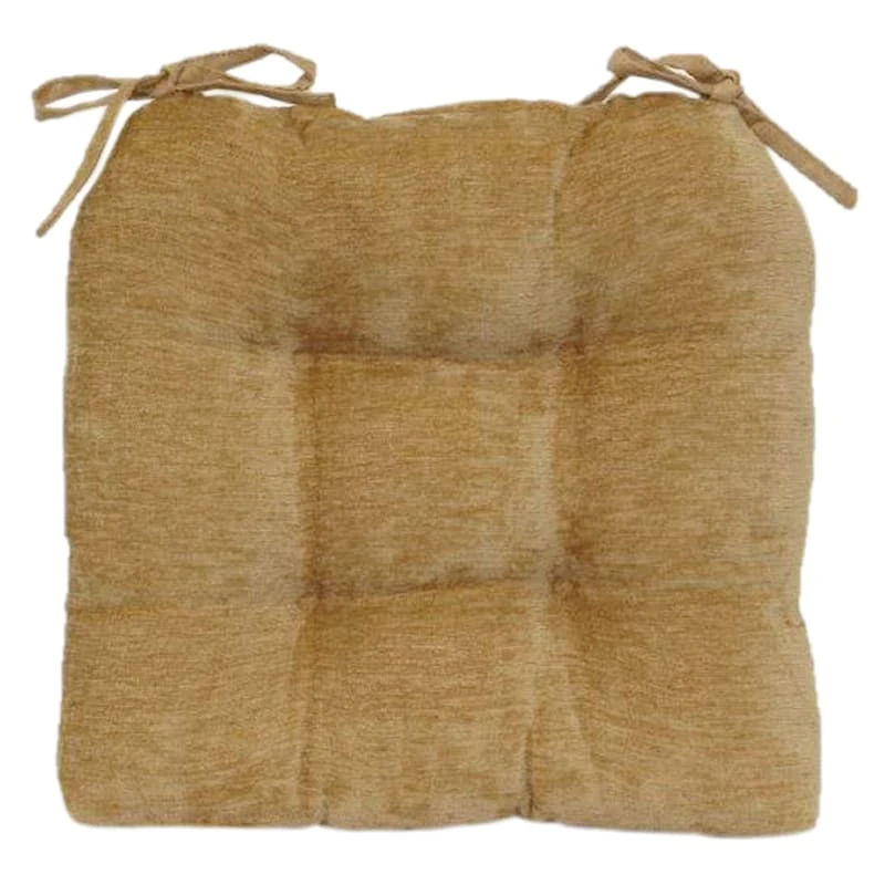 Reese Chenille Gold Chair Pad 3 Reese Chenille Gold Chair Pad