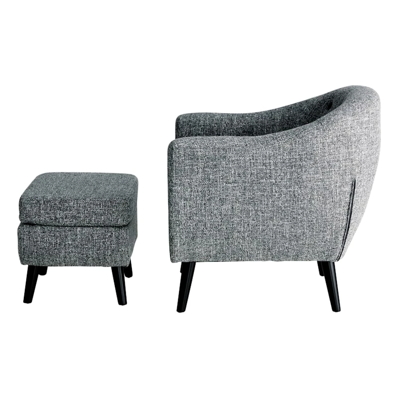 Rockwell Accent Chair & Ottoman Set, Salt & Pepper 6 Rockwell Accent Chair & Ottoman Set, Salt & Pepper - Image 4