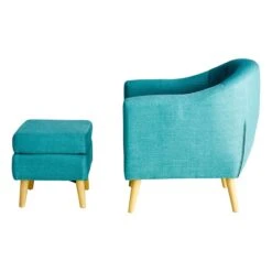 Rockwell Accent Chair & Ottoman Set, Teal -Accent Furniture Shop rockwell accent chair ottoman set teal 2
