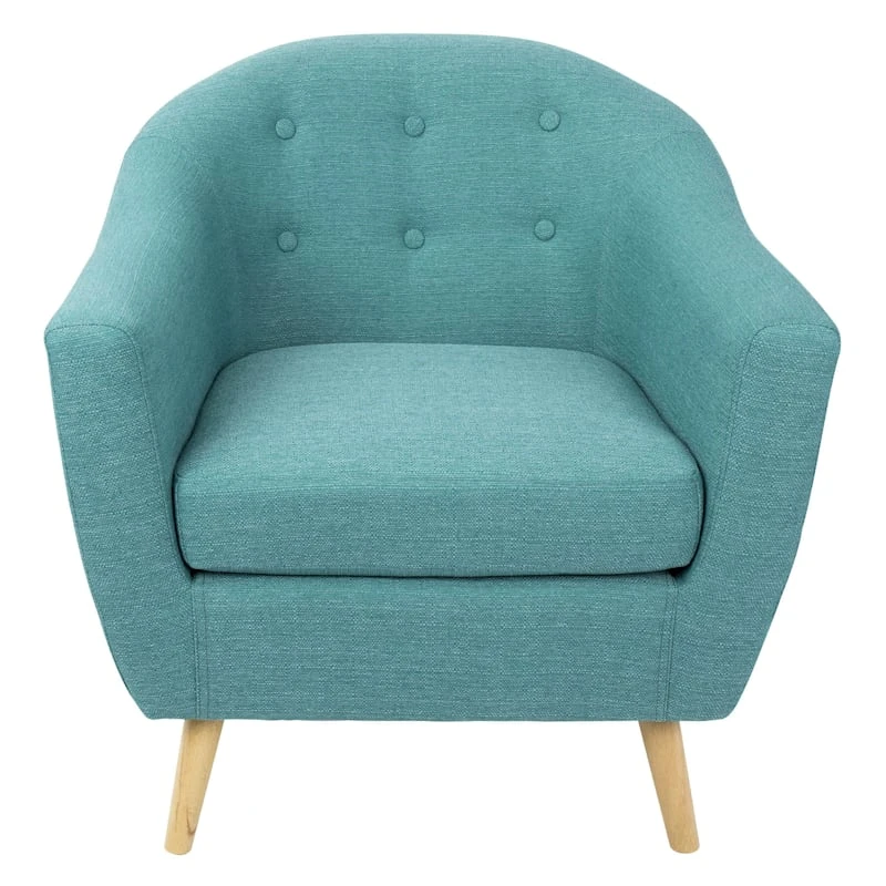 Rockwell Teal Mid-Century Modern Accent Chair 4 Rockwell Teal Mid-Century Modern Accent Chair - Image 2