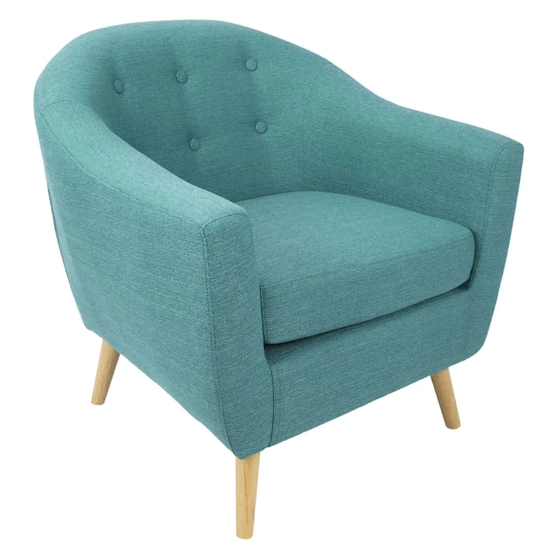 Rockwell Teal Mid-Century Modern Accent Chair 3 Rockwell Teal Mid-Century Modern Accent Chair