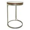 Round Clear-Top Metal C-Table, Small -Accent Furniture Shop round clear top metal c table small