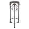 Round Wood Top With Scroll Metal Plant Stand, Large -Accent Furniture Shop round wood top with scroll metal plant stand large