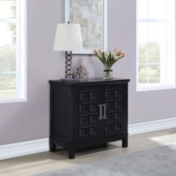 Sadie 2-Drawer Geometric Cabinet, Black 17 Sadie 2-Drawer Geometric Cabinet, Black -Accent Furniture Shop sadie 2 drawer geometric cabinet black 7