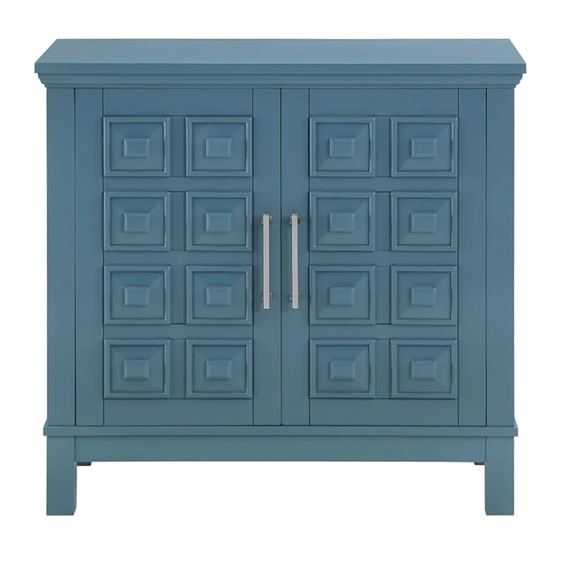 Sadie 2-Drawer Geometric Cabinet, Turquoise 4 Sadie 2-Drawer Geometric Cabinet, Turquoise - Image 2