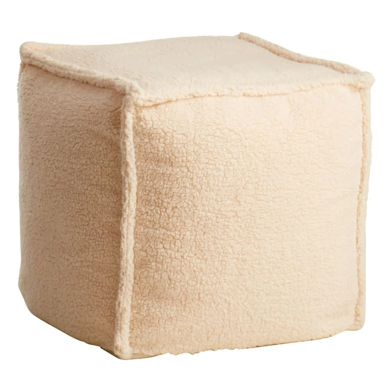 Sherpa Pouf, Cream 3 Sherpa Pouf, Cream