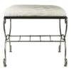 Silver & Ivory Vanity Bench -Accent Furniture Shop silver ivory vanity bench