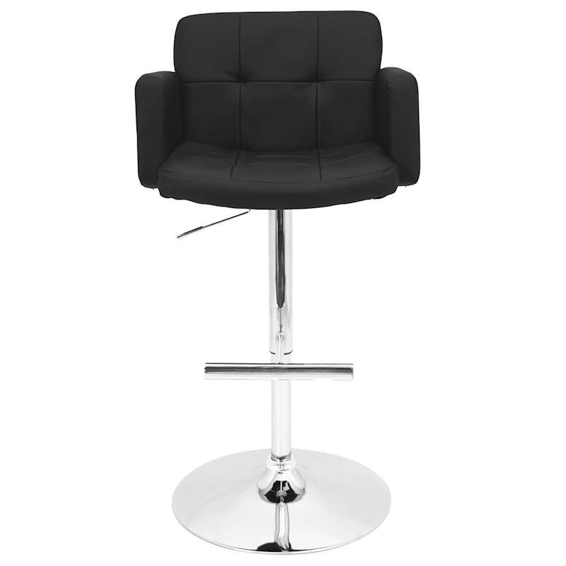 Stout Black Faux Leather Adjustable Barstool 4 Stout Black Faux Leather Adjustable Barstool - Image 2