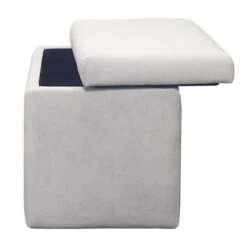 Stuart Square Storage Ottoman, Grey 10 Stuart Square Storage Ottoman, Grey -Accent Furniture Shop stuart square storage ottoman grey 3