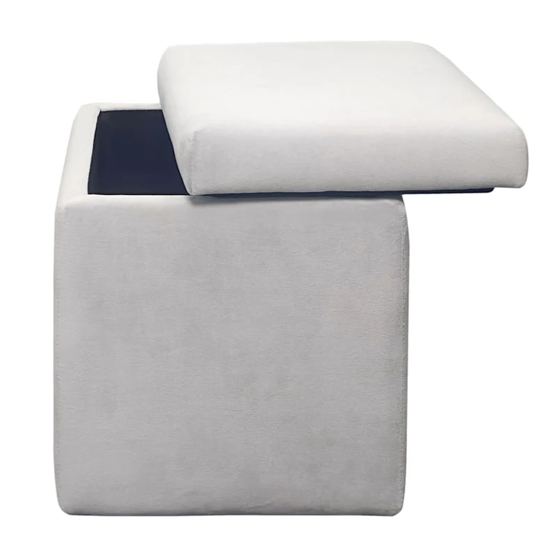 Stuart Square Storage Ottoman, Grey 6 Stuart Square Storage Ottoman, Grey - Image 4