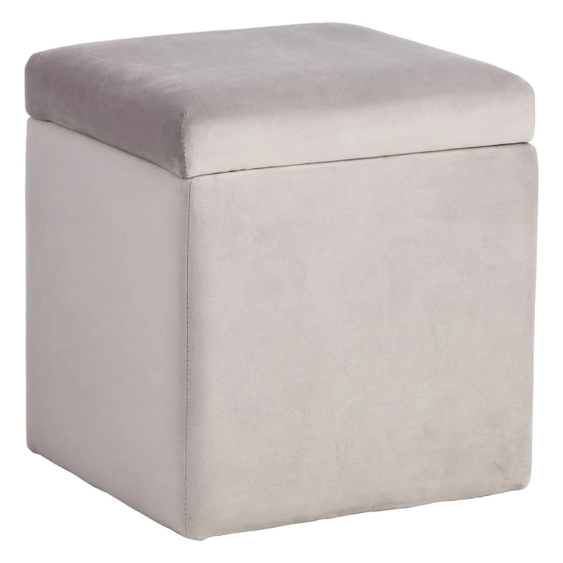 Stuart Square Storage Ottoman, Grey 3 Stuart Square Storage Ottoman, Grey