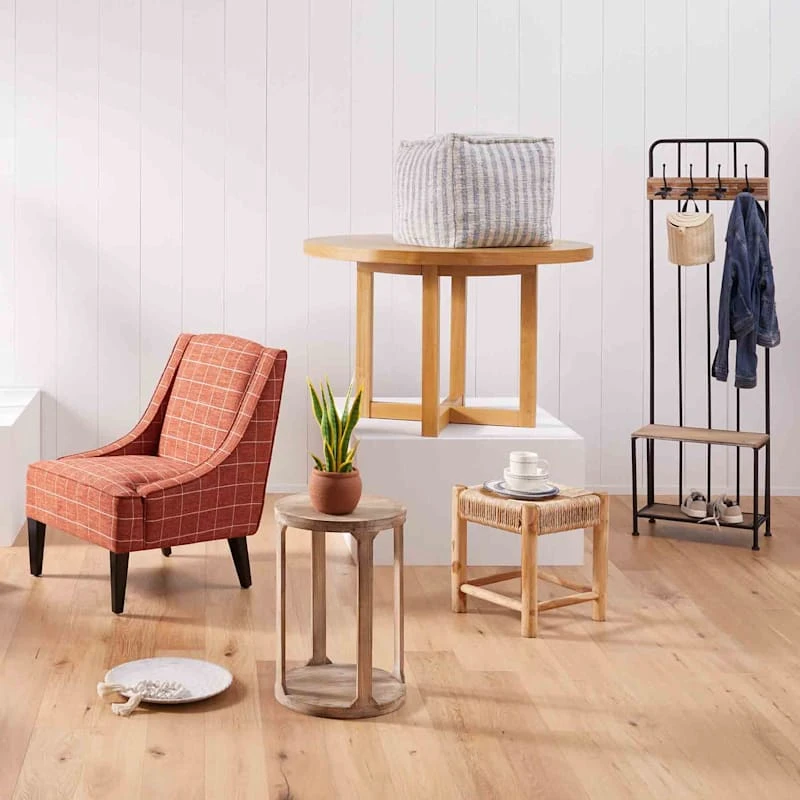 Ty Pennington Lex Blue Striped Square Pouf, 16" 6 Ty Pennington Lex Blue Striped Square Pouf, 16" - Image 4