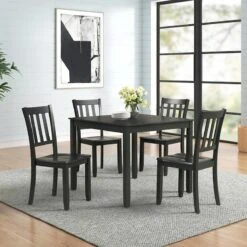Uptown 5-Piece Dining Set, Black -Accent Furniture Shop uptown 5 piece dining set black 6