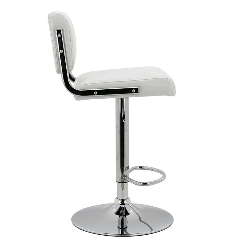 Warren Adjustable Barstool, White 4 Warren Adjustable Barstool, White - Image 2