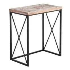 Wood Top With Black Cross Metal Table, Medium 10 Wood Top With Black Cross Metal Table, Medium -Accent Furniture Shop wood top with black cross metal table medium 2