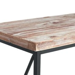 Wood Top With Black Cross Metal Table, Medium 12 Wood Top With Black Cross Metal Table, Medium -Accent Furniture Shop wood top with black cross metal table medium 4