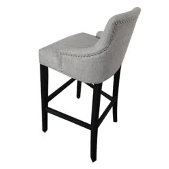 York Grey Upholstered Tufted Barstool -Accent Furniture Shop york grey upholstered tufted barstool 2