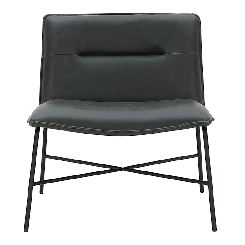 Zoey Faux Leather Accent Chair, Black 4 Zoey Faux Leather Accent Chair, Black - Image 2