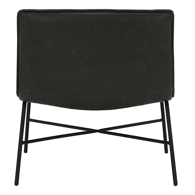 Zoey Faux Leather Accent Chair, Black 7 Zoey Faux Leather Accent Chair, Black - Image 5