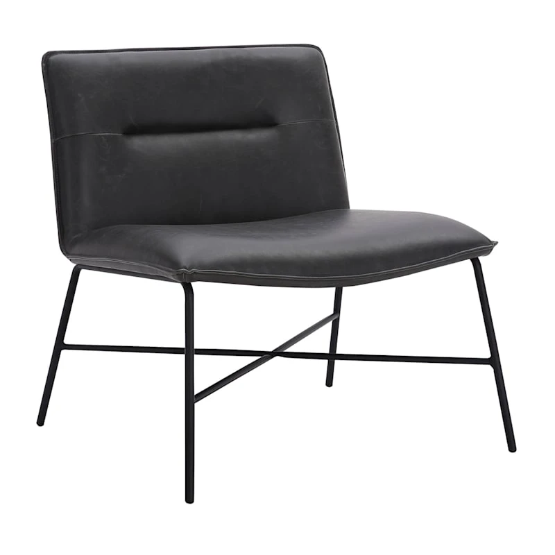 Zoey Faux Leather Accent Chair, Black 3 Zoey Faux Leather Accent Chair, Black